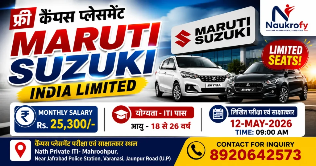 Maruti Suzuki Varanasi Campus Placement 2026 ITI job details