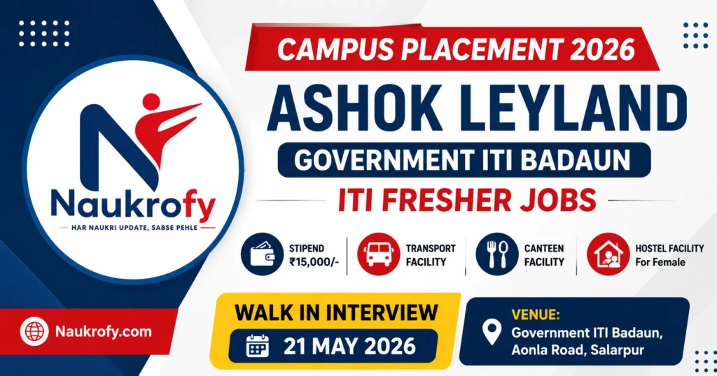 Ashok Leyland Campus Placement 2026 ITI Fresher Jobs