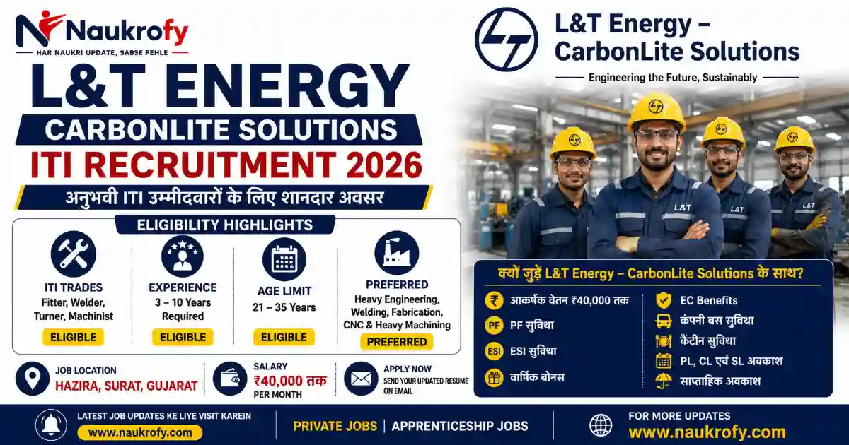 L&T Energy CarbonLite Solutions ITI Recruitment 2026