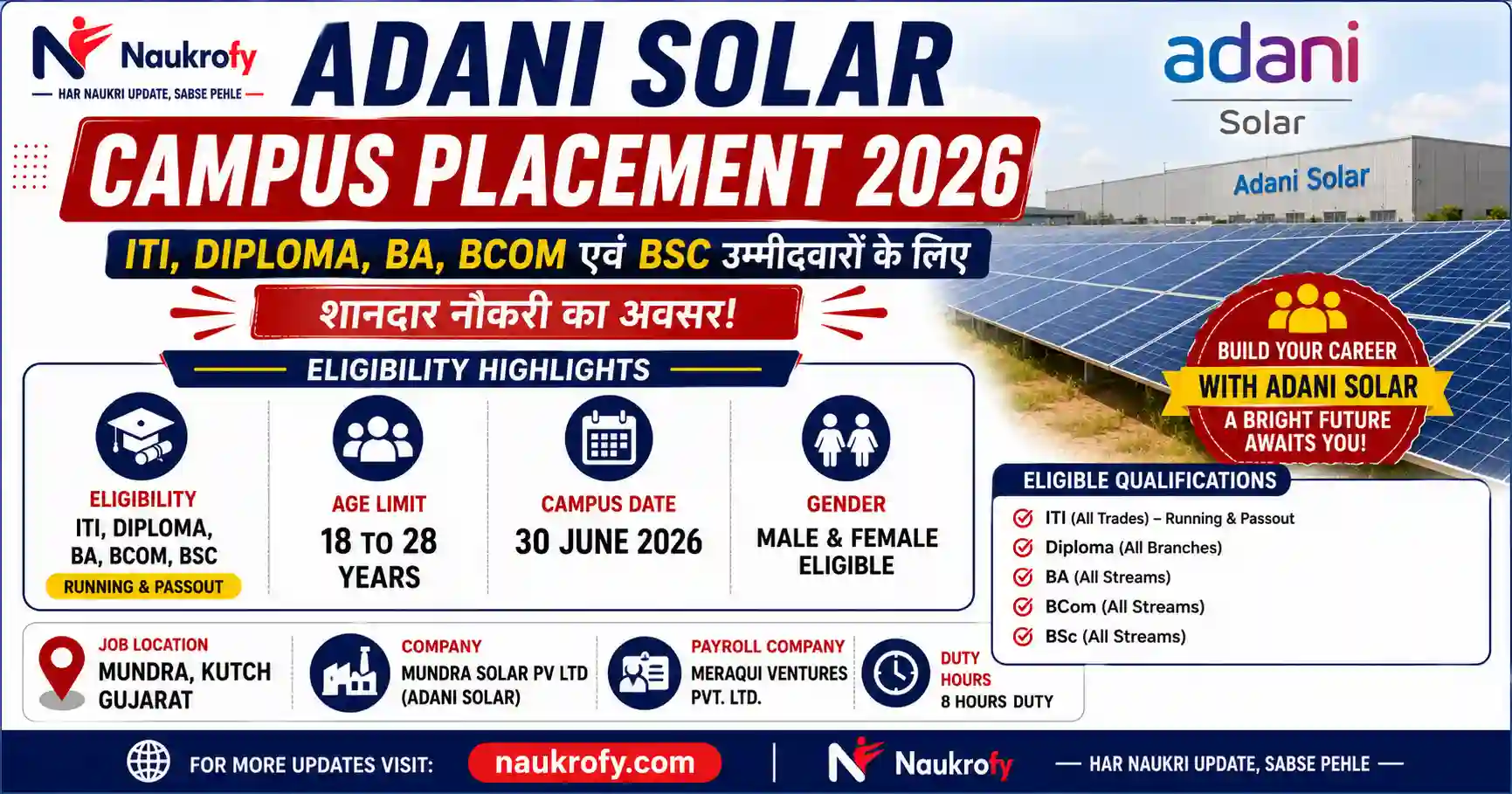 Adani Solar Campus Placement 2026