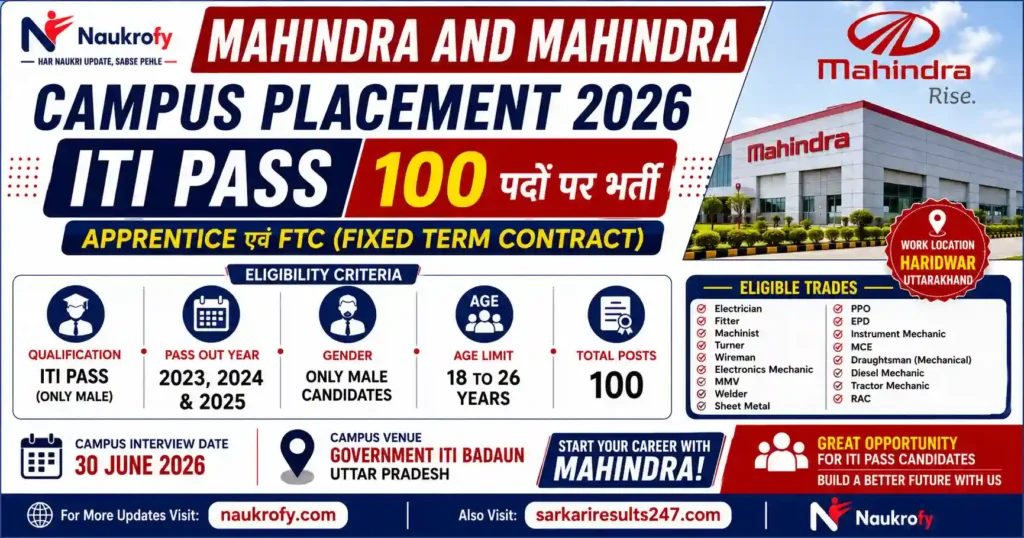 Mahindra and Mahindra Campus Placement 2026