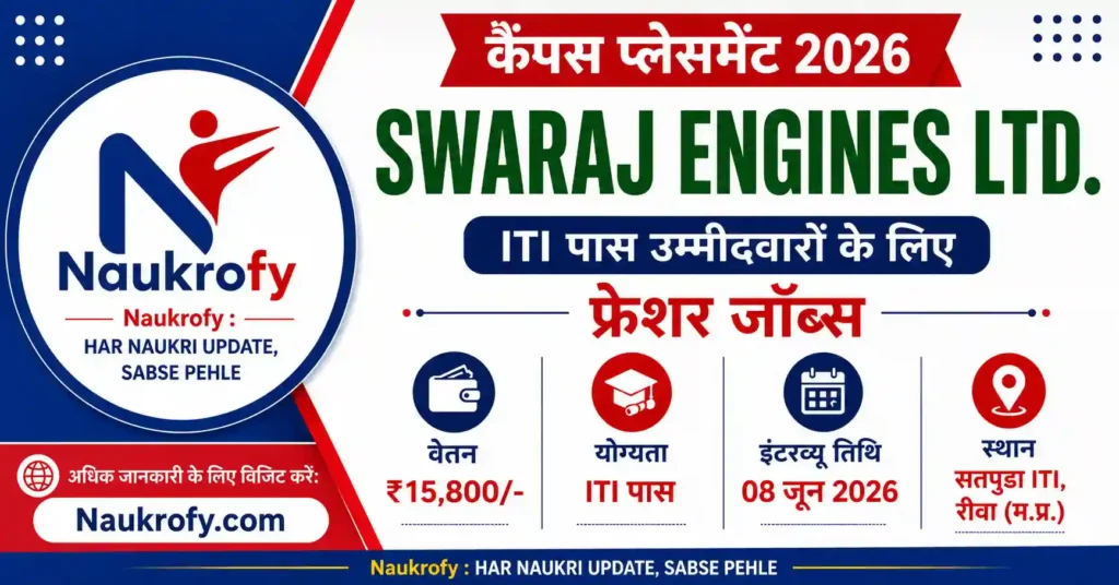 Swaraj Engines Campus Drive 2026