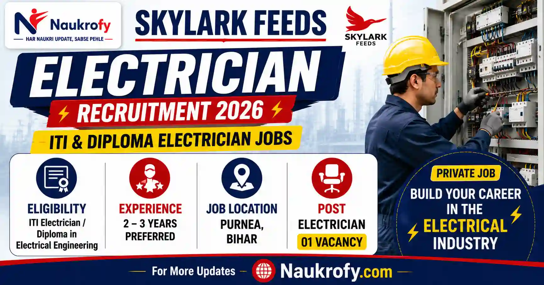 Skylark Feeds Electrician Recruitment 2026