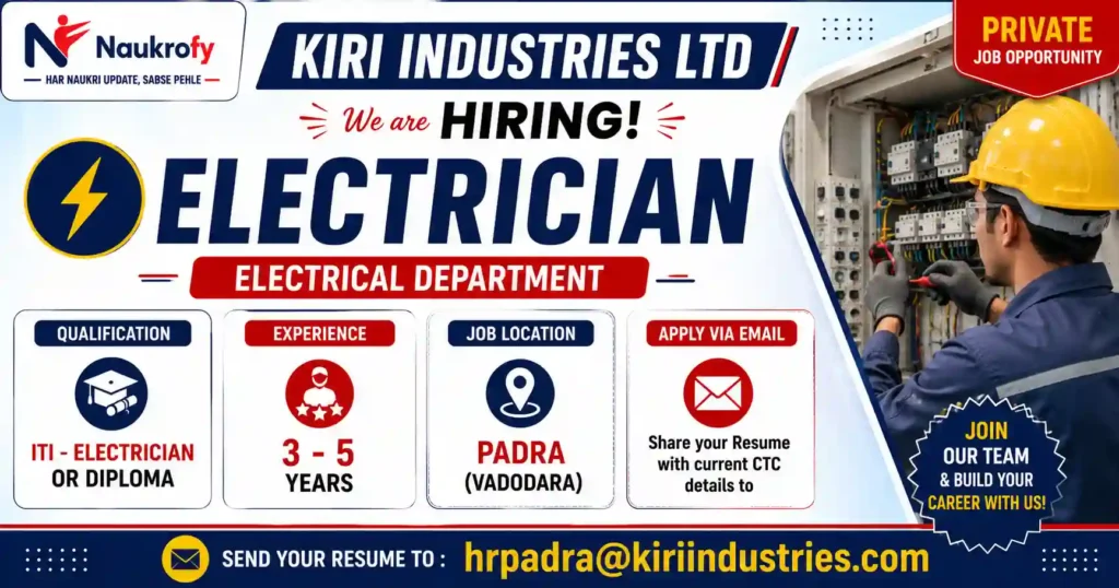 Kiri Industries Electrician Recruitment 2026