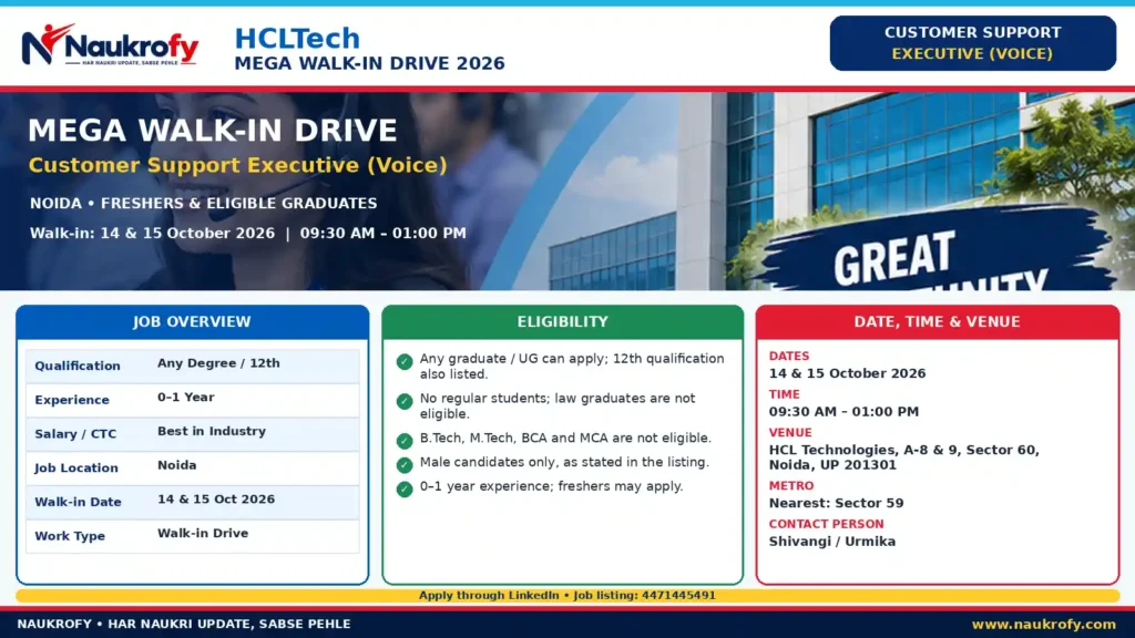 HCLTech Walk-In Drive 2026