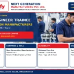 Next Generation Manufacturers Campus Placement 2026: DET Job | ₹2.7 LPA तक Salary