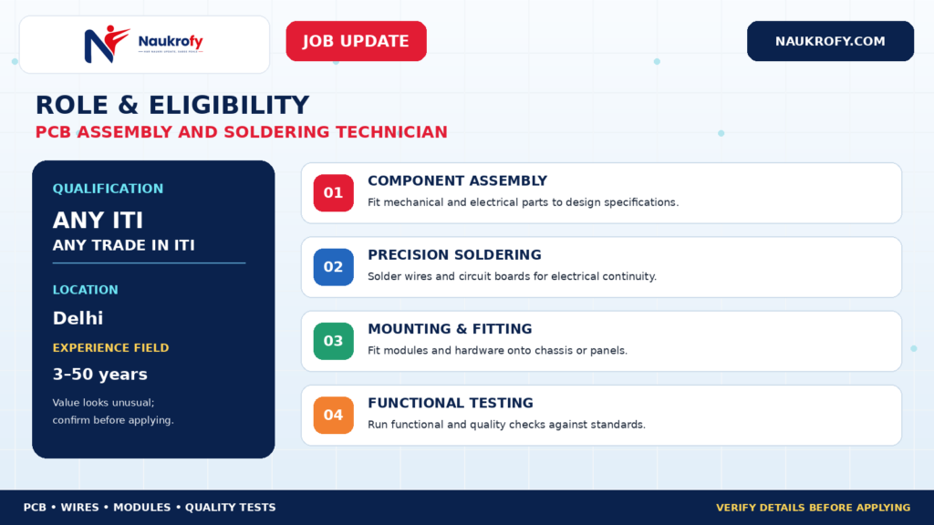 Nutronics India Jobs 2026 Any ITI trade qualification and PCB soldering technician experience field