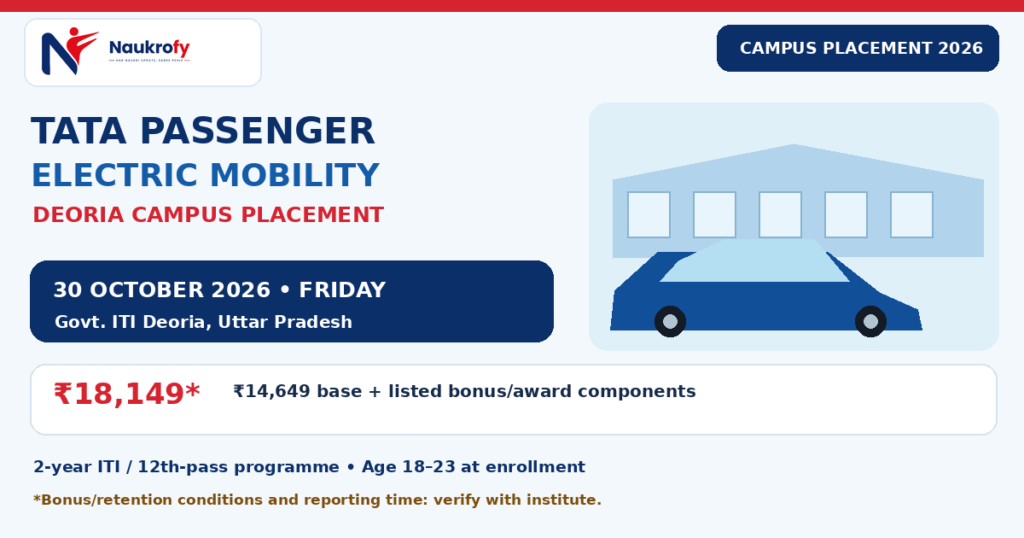Tata Passenger Electric Mobility Campus Placement 2026 Deoria venue and stipend details
